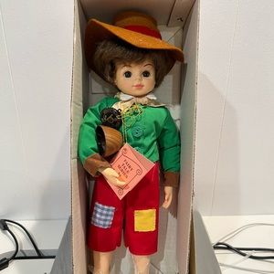 1988 Brinns Boy Doll Little Tom Tucker Porcelain and Soft Torso Hang tag & W/BOX